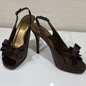 Stuart Weitzman Brown Heels with Bow
